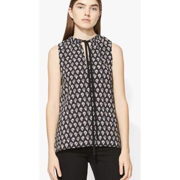 PROENZA SCHOULER Black/Ecru SLEEVELESS TOP Sz 0 NWT - Picture 1 of 4